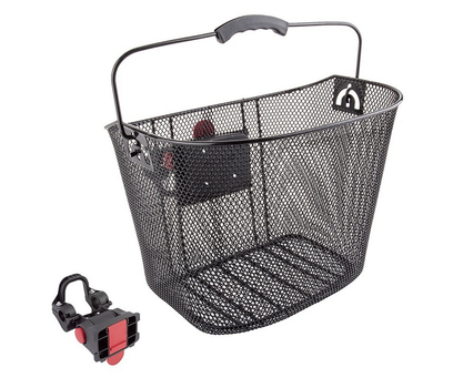 Bicycle Mesh Handlebar Basket Q/R BK Fits 22.2/31